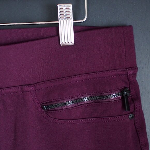 DKNY Jeans | Ponte Knit Comfy Pants in Plum - Picture 3 of 5